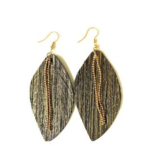 Teardrop Earrings Greenish Gold in Color